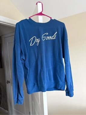 Dry Goods Navy Blue Script Crewneck Sweater